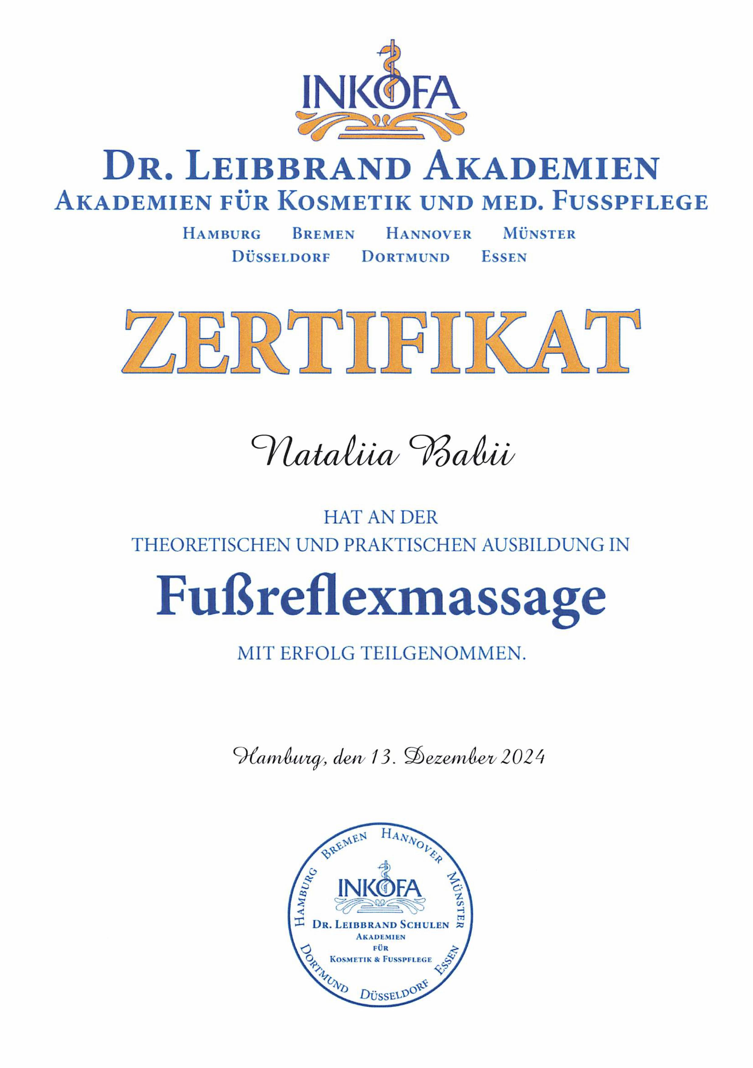 Zertifikat INKOFA dr. Leibbrand Akademie – Seite 5